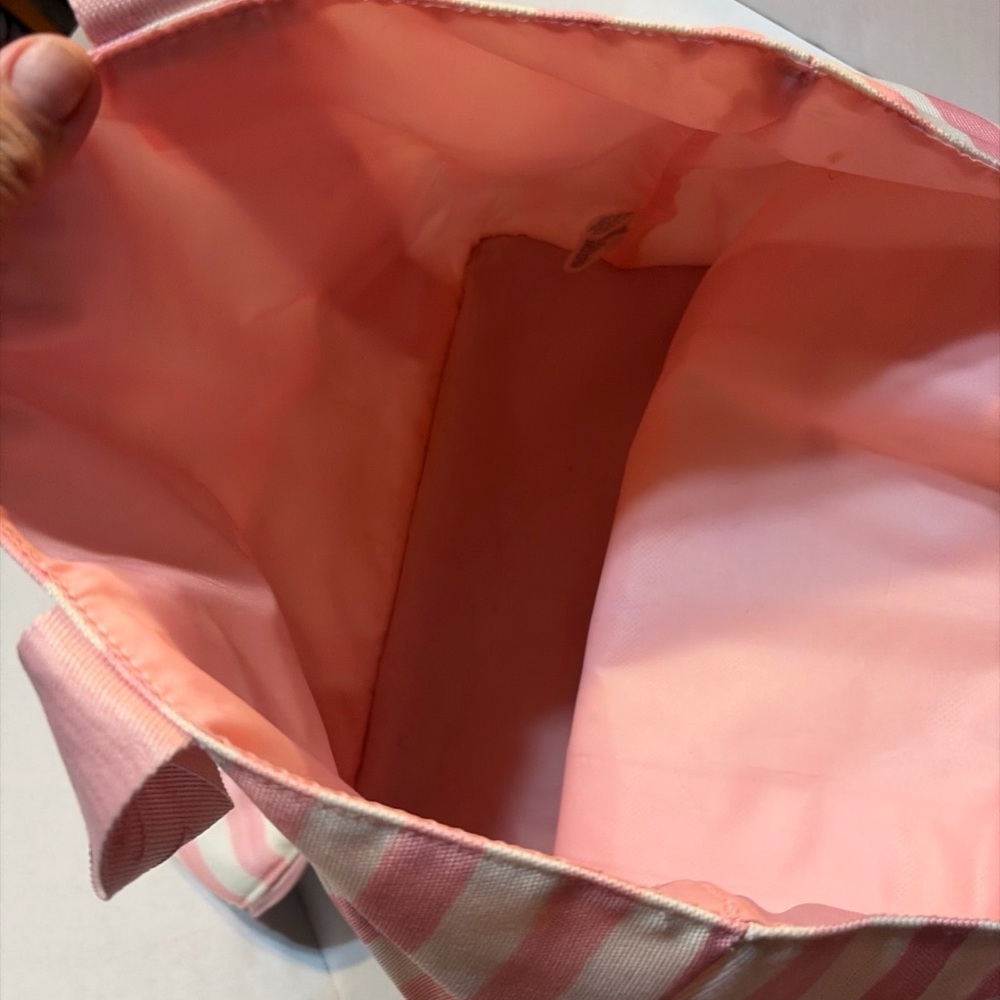 Victoria's Secret Pink & White Striped Canvas Lunch Tote - Picture 4 of 5